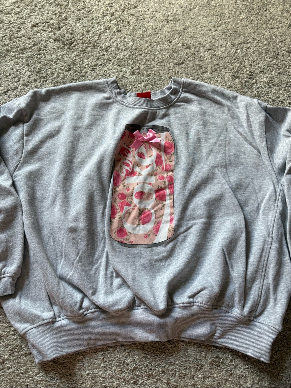 Women’s Grey Sweatshirt with Pink Diet Coke Graphic